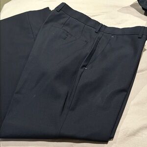 Hugo Boss deep Navy Flat Front Trousers Sz 34R